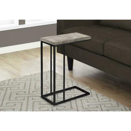 DAPHNES DINNETTE Taupe Reclaimed Wood Look & Black Metal Accent Table DA3076387